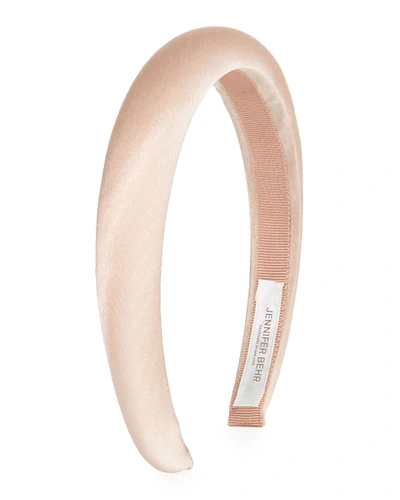 Jennifer Behr Tori Hammered Silk Satin Headband In Black