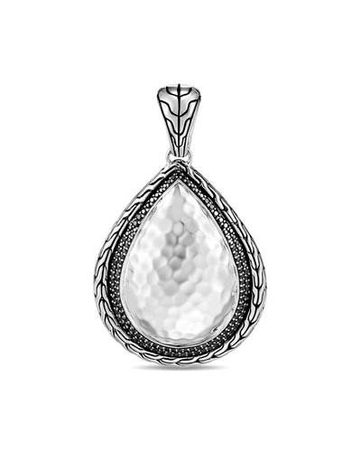 Shop John Hardy Classic Chain Hammered Black Spinel Pear Pendant In Black Sapphire