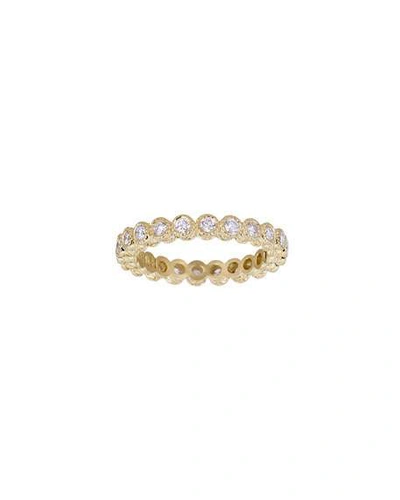 Shop Tanya Farah 18k Modern Etruscan White Diamond Stack Ring
