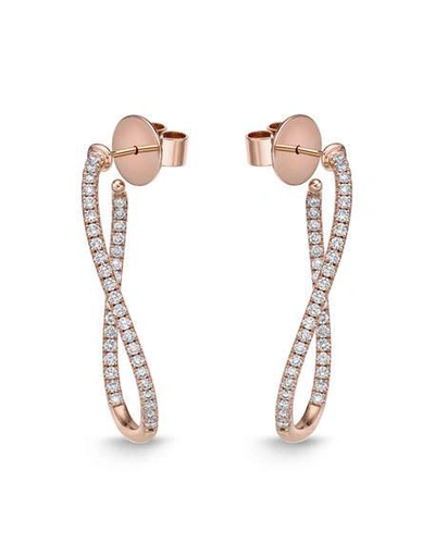 Shop Memoire 18k Rose Gold Diamond Oval-twist Hoop Earrings