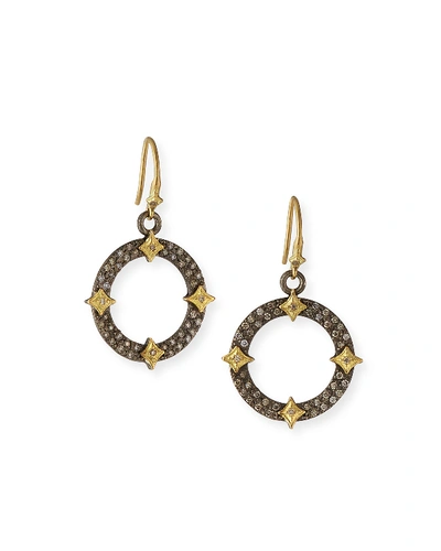 Shop Armenta Old World Diamond Open Drop Earrings W/ Crivelli In Yellow/black