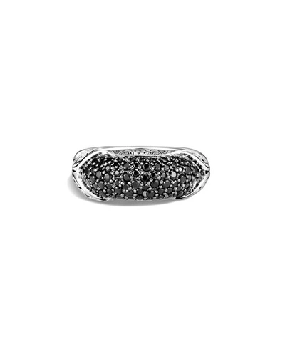 Shop John Hardy Asli Classic Chain Black Spinel Pave Ring In Black Sapphire