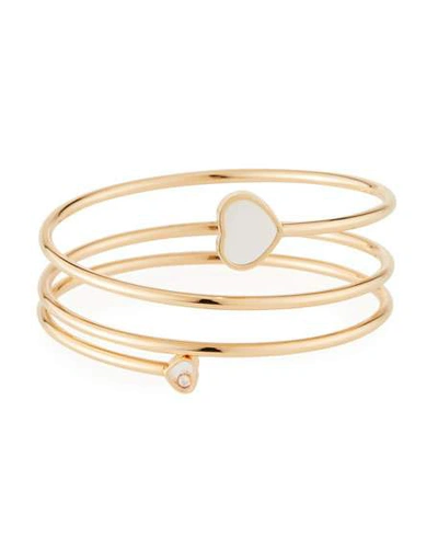 Shop Chopard Happy Hearts Mother-of-pearl 1-diamond Coil Bracelet