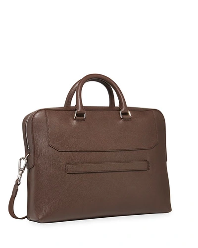 Shop Dunhill Men's Belgrave Single-document Leather Briefcase In Dark Brown