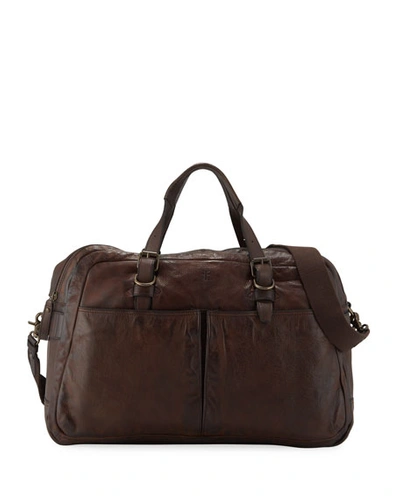 Shop Frye Men's Murray Leather Duffel Bag In Dark Brown