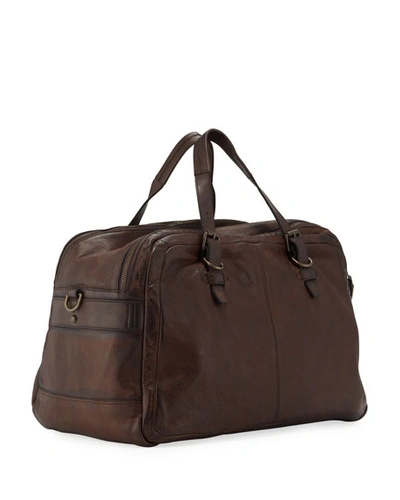 Shop Frye Men's Murray Leather Duffel Bag In Dark Brown