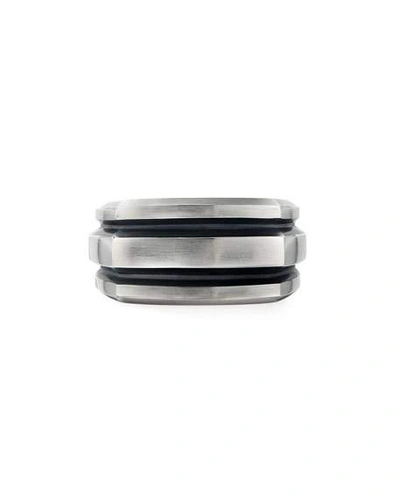 Shop David Yurman Men's 13mm Deco Cigar Band Ring In Silver