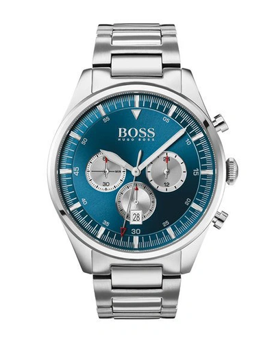 Shop Hugo Boss Men's 44mm Pioneer Chronograph Bracelet Watch, Blue