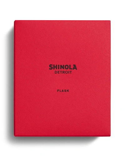 Shop Shinola Men's Leather-wrapped Stainless Steel Flask In Black
