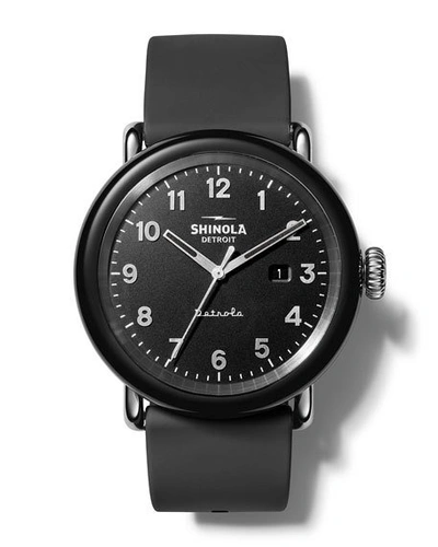 Shop Shinola Detrola The Model D 43mm Silicone Watch In Black