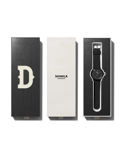 Shop Shinola Detrola The Model D 43mm Silicone Watch In Black