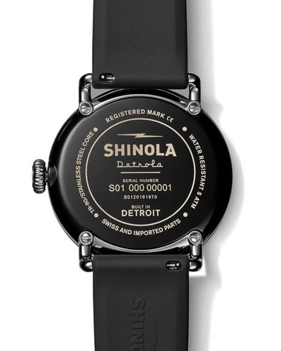 Shop Shinola Detrola The Model D 43mm Silicone Watch In Black