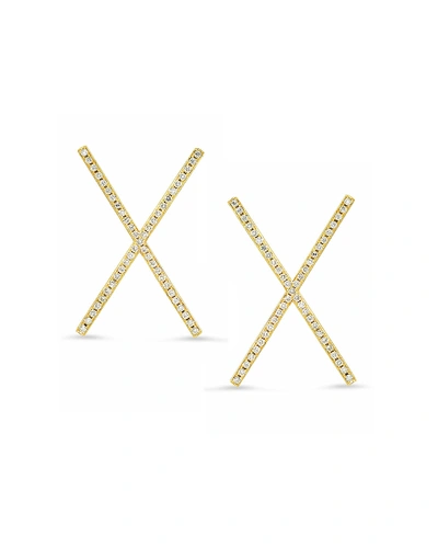 Shop Established Jewelry 18k Yellow Gold Diamond Pave X-stud Earrings