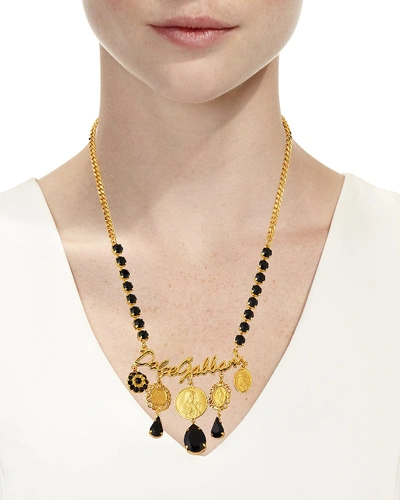 Shop Dolce & Gabbana Crazy For Sicily Charm Necklace In Black