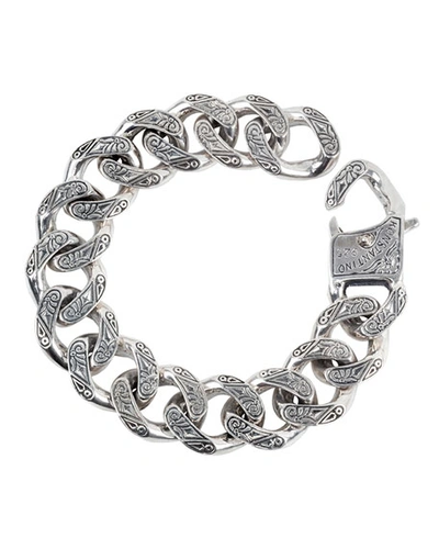 Shop Konstantino Men's Carved Silver Chain Link Bracelet
