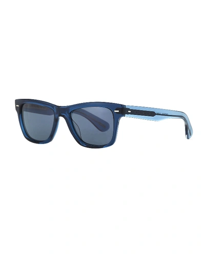 Shop Oliver Peoples Square Acetate Sunglasses In Deep Blue
