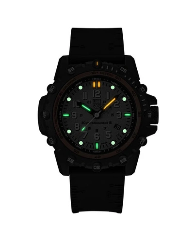 Shop Luminox Men's 44mm Commando 3300 Series Watch With Rubber Strap In Gray/white