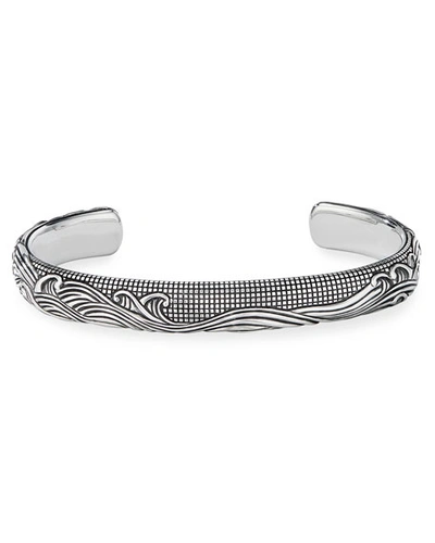 Shop David Yurman Men's Waves Silver Cuff Bracelet