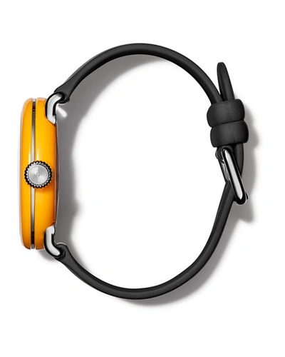 Shop Shinola The No. 2 Detrola 43mm Silicone Watch In Black/orange