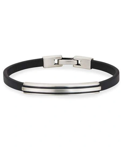 Shop David Yurman Men's Deco Leather/silver Id Bracelet