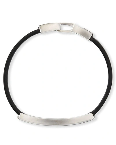 Shop David Yurman Men's Deco Leather/silver Id Bracelet