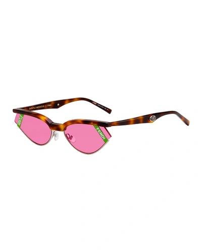 Shop Fendi X Gentle Monster Oval Sunglasses In Pink