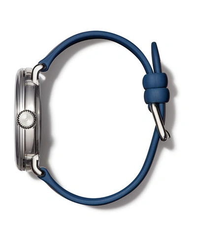 Shop Shinola Detrola The Daily Wear 43mm Silicone Watch In Navy