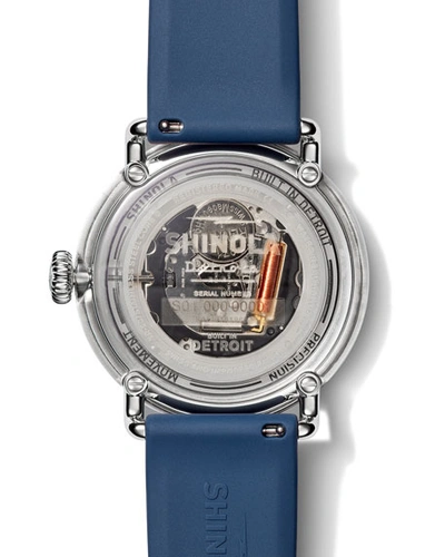 Shop Shinola Detrola The Daily Wear 43mm Silicone Watch In Navy