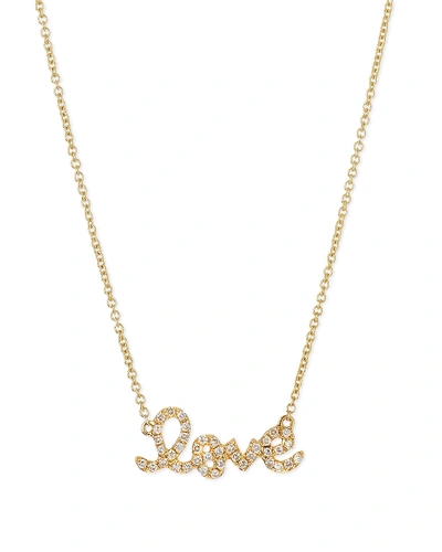 Shop Sydney Evan Gold Diamond Love Necklace, Small In White Gold