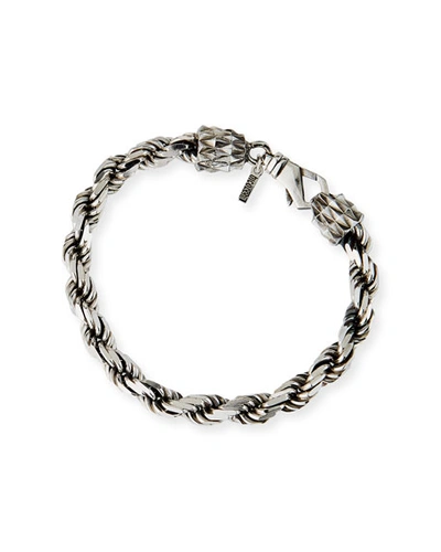 Shop Emanuele Bicocchi Men's French Rope Chain Bracelet, Silver