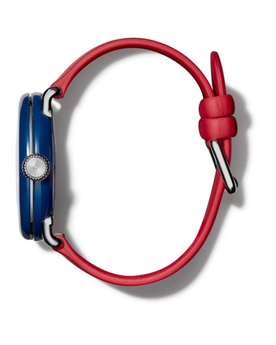 Shop Shinola Detrola The Ace 43mm Silicone Watch In Red/blue