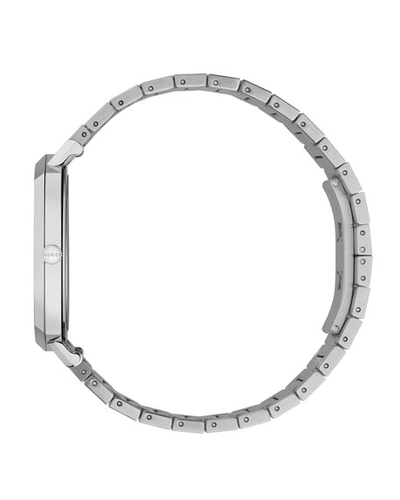 Shop Gucci Men's  Grip Square 3-window Interlocking G Bracelet Watch In Silver