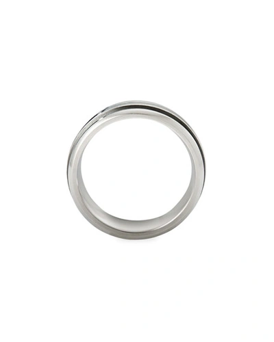 Shop David Yurman Men's Deco Band Ring In Silver