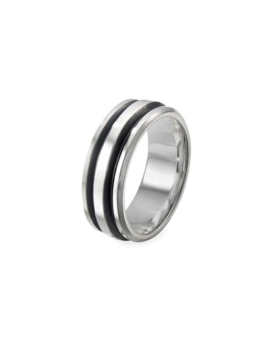 Shop David Yurman Men's Deco Band Ring In Silver