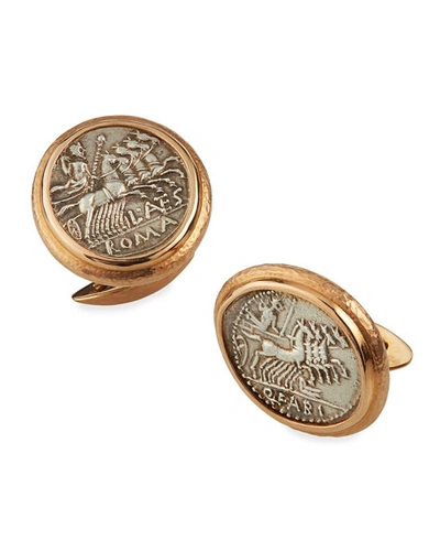 Shop Jorge Adeler Men's 18k Rose Gold Ancient Jupiter Coin Cufflinks
