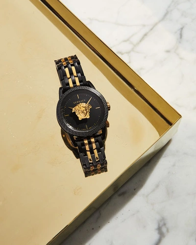 Versace Men's 43mm Palazzo Empire Watch, Black/yellow Gold | ModeSens