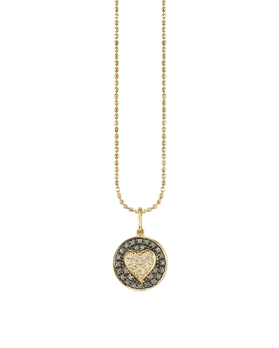 Shop Sydney Evan 14k Two-tone Diamond Heart Medallion Necklace In Gold