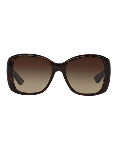 Shop Prada Heritage Logo Square Sunglasses In Brown Dark