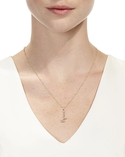 Shop Atelier Paulin Personalized Beaded Necklace W/ Wire Pendant, 1-5 Letters In Gold