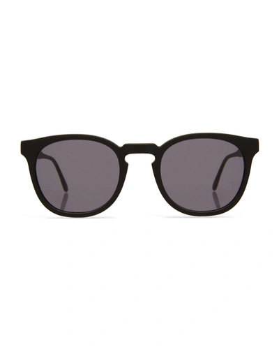 Shop Illesteva Round Acetate Sunglasses In Black