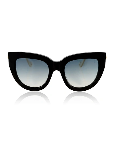 Shop Anna-karin Karlsson Lush Diamond Cat-eye Sunglasses In Black