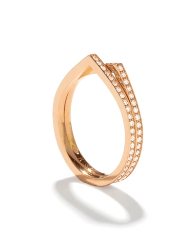 Shop Repossi Antifer Two-row Ring With Diamonds In 18k Gold In White/gold