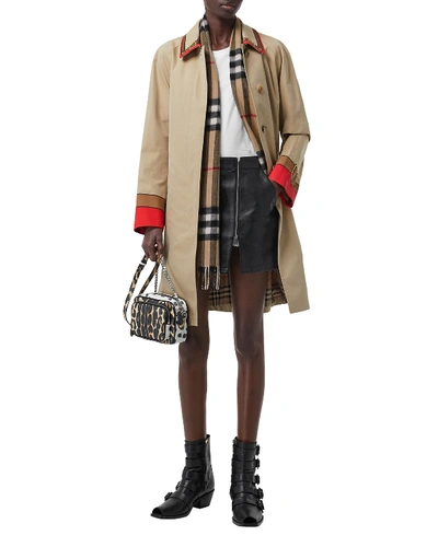 Burberry Giant Check Tasselled-trim Cashmere Scarf In Archive Beige