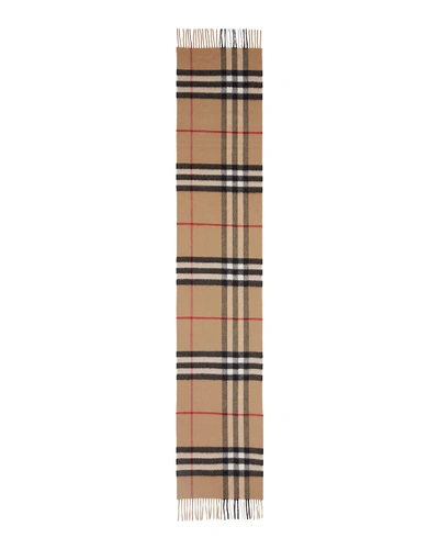 Burberry Giant Check Tasselled-trim Cashmere Scarf In Archive Beige