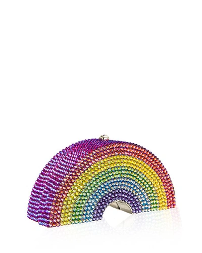Shop Judith Leiber Rainbow-shaped Crystal Pillbox