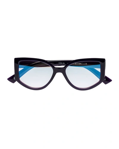 Shop The Book Club Bite Done Her Cat-eye Readers In Purple