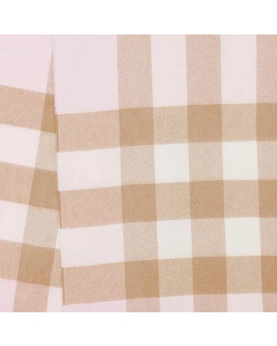 Shop Burberry Half Mega Check Cashmere Scarf In Alabaster