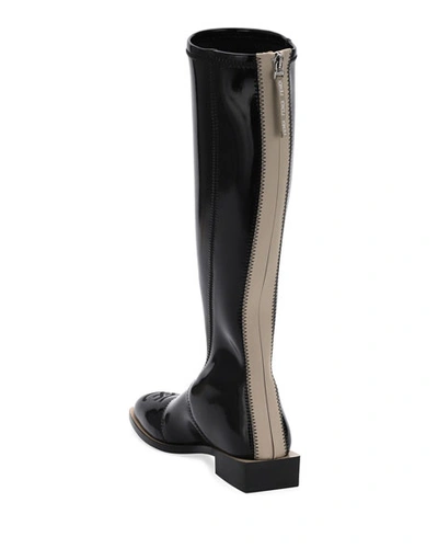 Shop Fendi Neoprene Knee Boots In Black