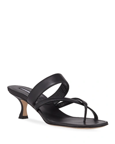 Shop Manolo Blahnik Susa Slide Sandals In Brown