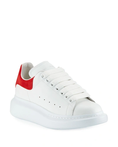Shop Alexander Mcqueen Oversized Sneakers In White/lust Red
